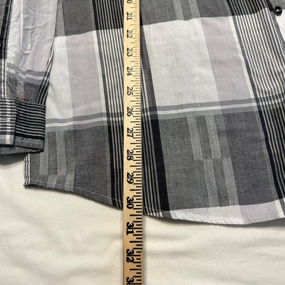 Rocawear Men Button Up Shirt Stripped Long Sleeve Plaid Dressy - Picture 7 of 12